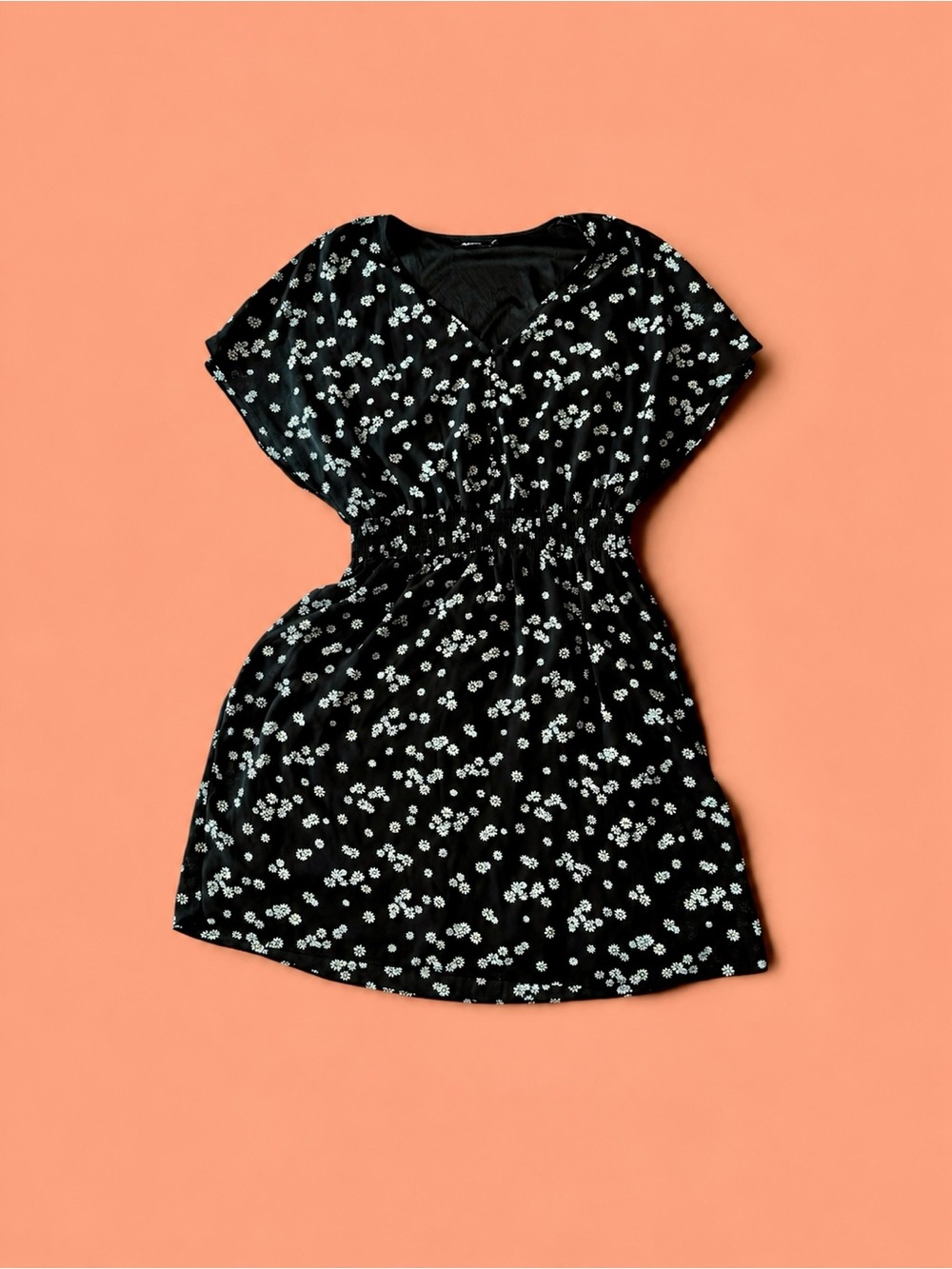 Reitmans Black Floral Cinched-Waist Dress